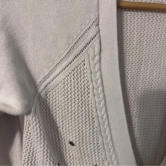 American Eagle Cardigan Zip Sweater Women's Medium Ivory Lightweight Open Knit - Picture 5 of 9